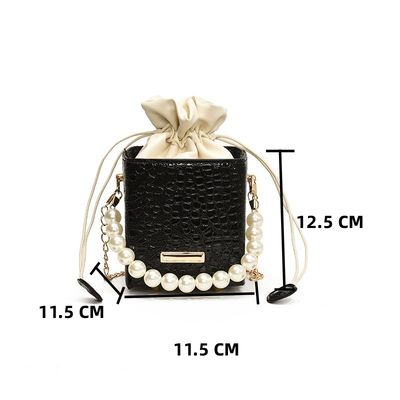 Summer Fashion Candy Color Bucket Bag Con Pearl Chain Shoulder Sling Bag Per Donne