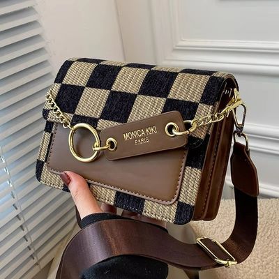 Shoulder 2024 Luxury Design Handbag Checkerboard Mini Stoffa Flap Sling Bag per Donne