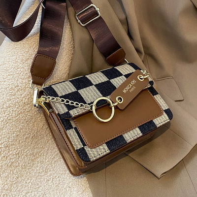 Shoulder 2024 Luxury Design Handbag Checkerboard Mini Stoffa Flap Sling Bag per Donne