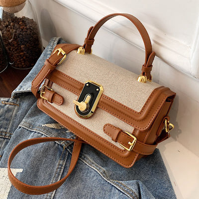Camera Crossbody Handbag in tessuto a maglia vintage con cintura a spalla lunga e chiusura a zip in estate