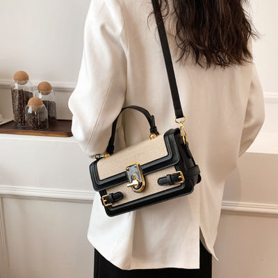 Camera Crossbody Handbag in tessuto a maglia vintage con cintura a spalla lunga e chiusura a zip in estate