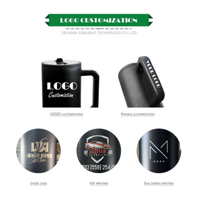40oz Acciaio Inossidabile Calore Tazza da Caffè Viaggio Tazza con Maniglia e Flip Top Straw Tumbler