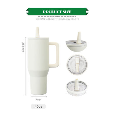 40oz Acciaio Inossidabile Calore Tazza da Caffè Viaggio Tazza con Maniglia e Flip Top Straw Tumbler