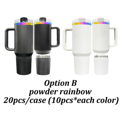 40oz di regalo misto per i viaggiatori, pasta bianca nera, maccheroni, polvere arcobaleno, rivestita d'oro per incisione laser, RTS H2.0