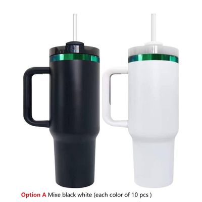 40oz di regalo misto per i viaggiatori, pasta bianca nera, maccheroni, polvere arcobaleno, rivestita d'oro per incisione laser, RTS H2.0