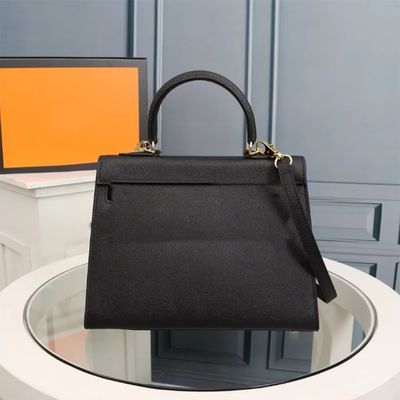 Borsa da spalla in cuoio con chiusura a serratura di design europeo-americano per moda femminile