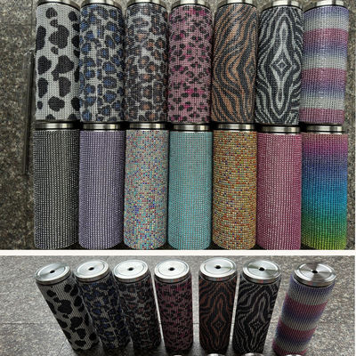 Rhinestone Bling Diamond Glitter Acciaio Inossidabile Tumbler Termale Ottimo per Caffè Tè Acqua Birra Include Capo e Paglia
