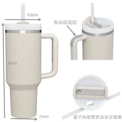 40oz doppia parete in acciaio inossidabile Stan Auto Metal Viaggio tazza di caffè Tumbler con manico