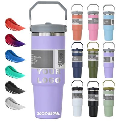 Paglia con tappo personalizzabile tazza di caffè unica 20oz 30oz BPA GRATUITO Tazze in acciaio inossidabile