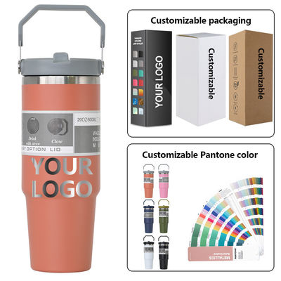Paglia con tappo personalizzabile tazza di caffè unica 20oz 30oz BPA GRATUITO Tazze in acciaio inossidabile