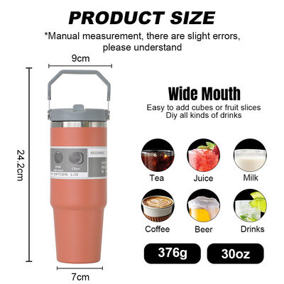 Paglia con tappo personalizzabile tazza di caffè unica 20oz 30oz BPA GRATUITO Tazze in acciaio inossidabile