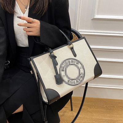 2024 Borsa da mano in tela da una sola spalla femminile con borsa di grande capacità e chiusura a zip