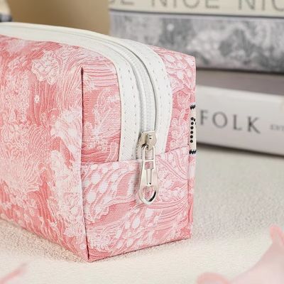 Strumenti di stoccaggio Eco Borsa di trucco in burlap Lettera stampata Borsa di trucco per donne Borse