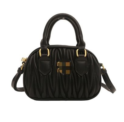 Borsa da messaggero in pelle per donna estiva con modello mini plissato e chiusura postale