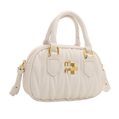 Borsa da messaggero in pelle per donna estiva con modello mini plissato e chiusura postale