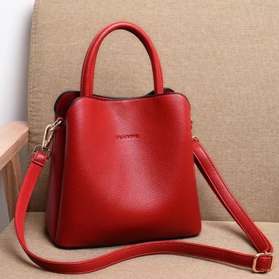 Borsa da mano in cuoio da donna di medie dimensioni Borsa da spalla con disegno geometrico