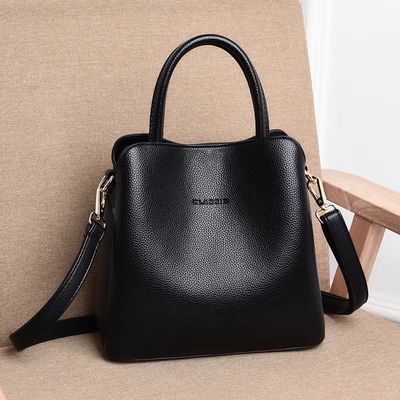 Borsa da mano in cuoio da donna di medie dimensioni Borsa da spalla con disegno geometrico