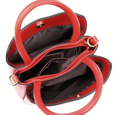Borsa da mano in cuoio da donna di medie dimensioni Borsa da spalla con disegno geometrico
