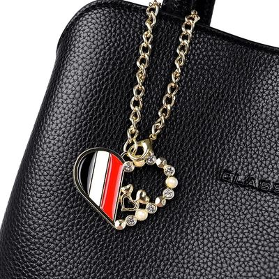 Borsa da mano in cuoio da donna di medie dimensioni Borsa da spalla con disegno geometrico