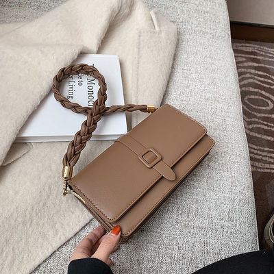 Borse da mano in pelle di PU intrecciate da donna con chiusura a zip elegante per un aspetto alla moda