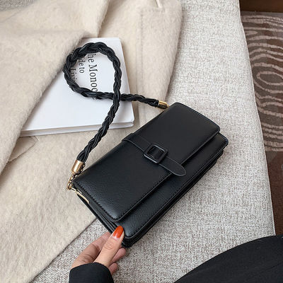 Borse da mano in pelle di PU intrecciate da donna con chiusura a zip elegante per un aspetto alla moda