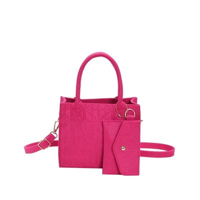 Borsa da spalla in feltro di stile vintage per donne eleganti in materiale leggero