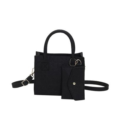 Borsa da spalla in feltro di stile vintage per donne eleganti in materiale leggero