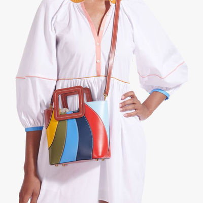 Moda a strisce lunghe Ultime eleganti borse da spalla da donna con decorazione a serratura