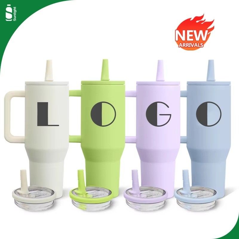 40oz Acciaio Inossidabile Calore Tazza da Caffè Viaggio Tazza con Maniglia e Flip Top Straw Tumbler
