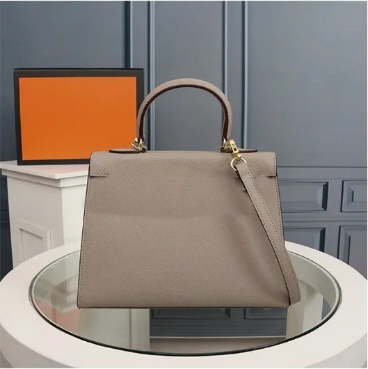 Borsa da spalla in cuoio con chiusura a serratura di design europeo-americano per moda femminile