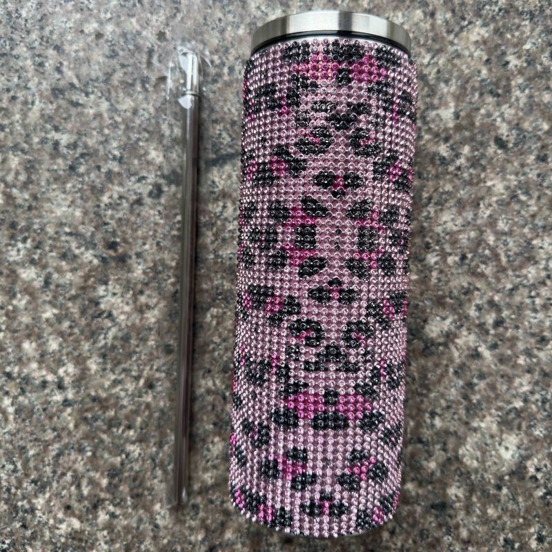 Rhinestone Bling Diamond Glitter Acciaio Inossidabile Tumbler Termale Ottimo per Caffè Tè Acqua Birra Include Capo e Paglia