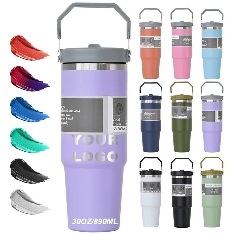 Paglia con tappo personalizzabile tazza di caffè unica 20oz 30oz BPA GRATUITO Tazze in acciaio inossidabile