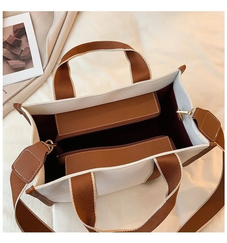 Trend Canvas Bag Donna Moda Borsa a Spalla Borsa a mano di grande capacità Borsa a spalla singola femminile