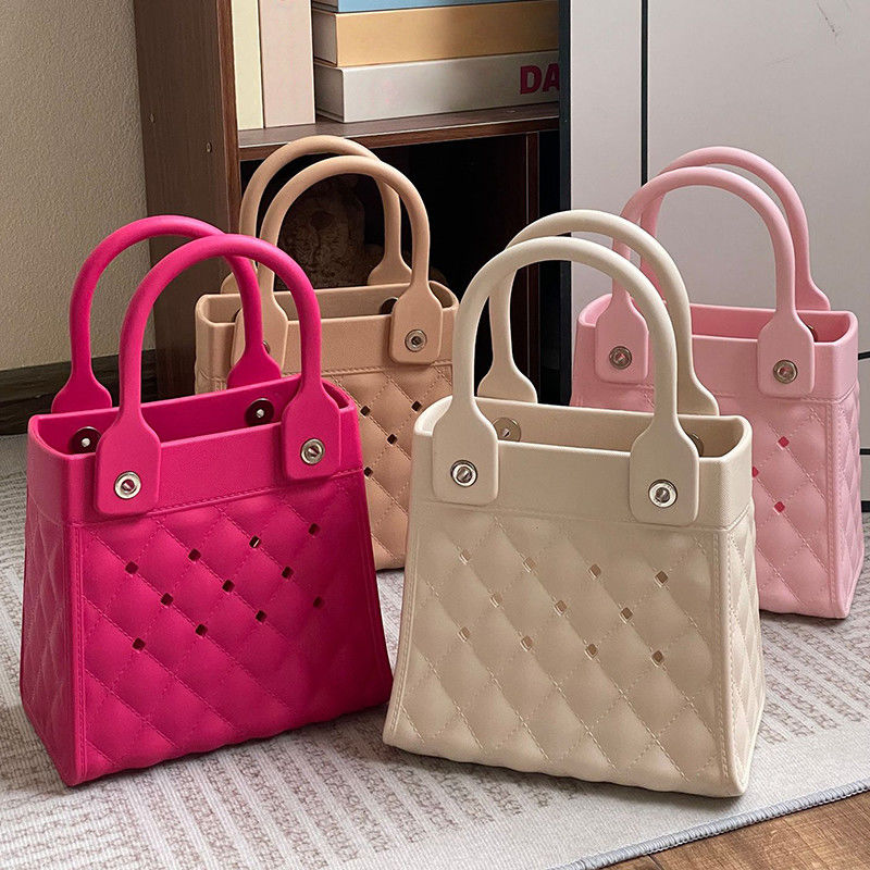 Fashion Style EVA gomma silicone hand Tote per donne Summer Lady Beach Bag in nero