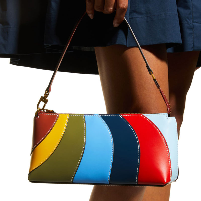 Moda a strisce lunghe Ultime eleganti borse da spalla da donna con decorazione a serratura